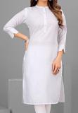 White Color Cotton Kurti S- M-L-Xl Size Indian Tunic
